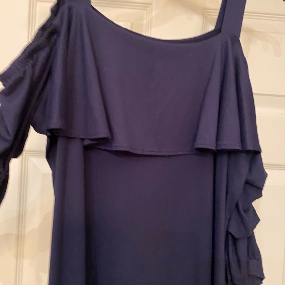 Yana k rayon/spandex blue Tunic top large - Picture 2 of 6